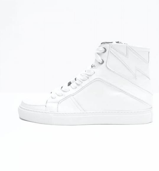 NEW ZADIG & VOLTAIRE high flash sneakers in blanc - Picture 1 of 2